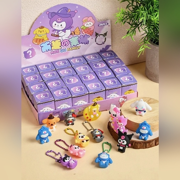 Sanrio Other - NEW 24 pc Sanrio Mystery box Collectible Keychain Lot in Display Box NWTD